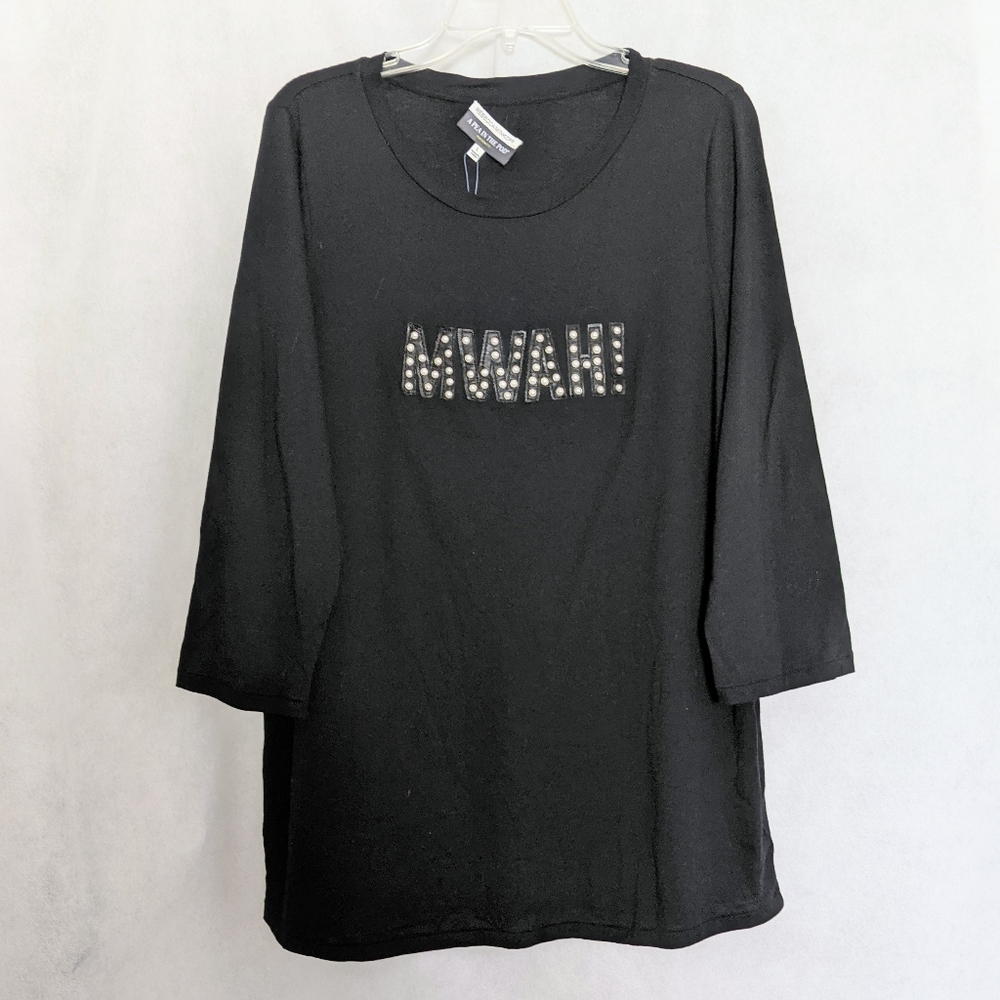 A Pea In the Pod Embellished Mwah! Quarter Sleeve Tee